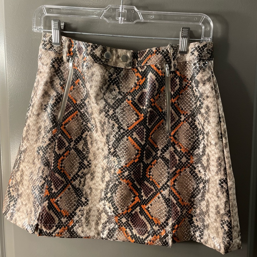 Leather snake skin skirt